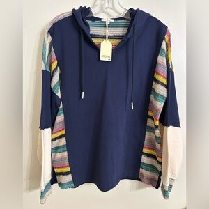 JODIFL Colorful Knit Striped Hoodie